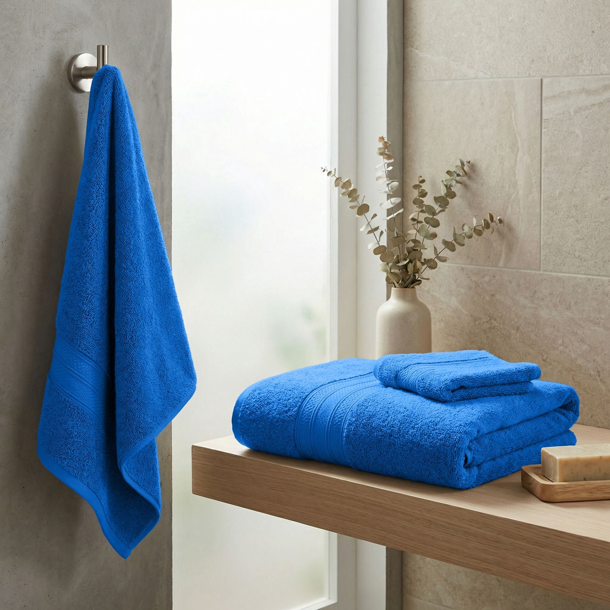 Superior Atlas Heavyweight Plush 3 Piece Cotton Towel Set, Allure