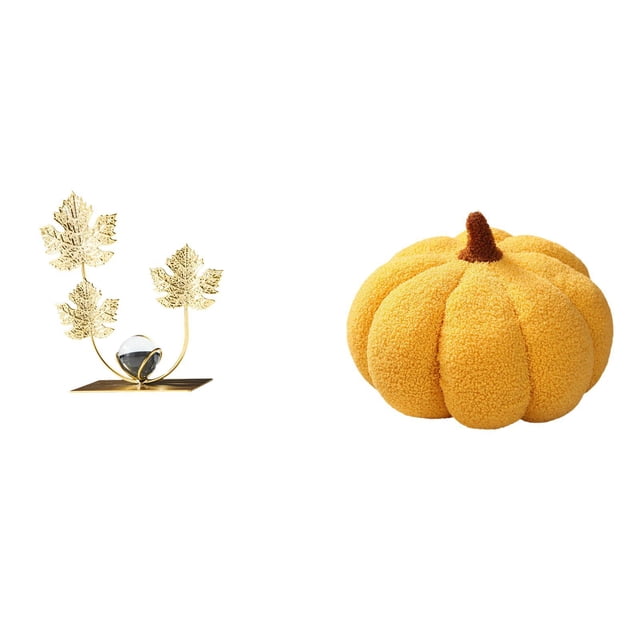 Escultura De Calabaza Con Hojas, Estantería, Almohada, Adorno Moderno Para Dormitorio, Regalo De Inauguración De La Casa, Cojín Decorativo De Peluche Para Sofá, Coleccionable.