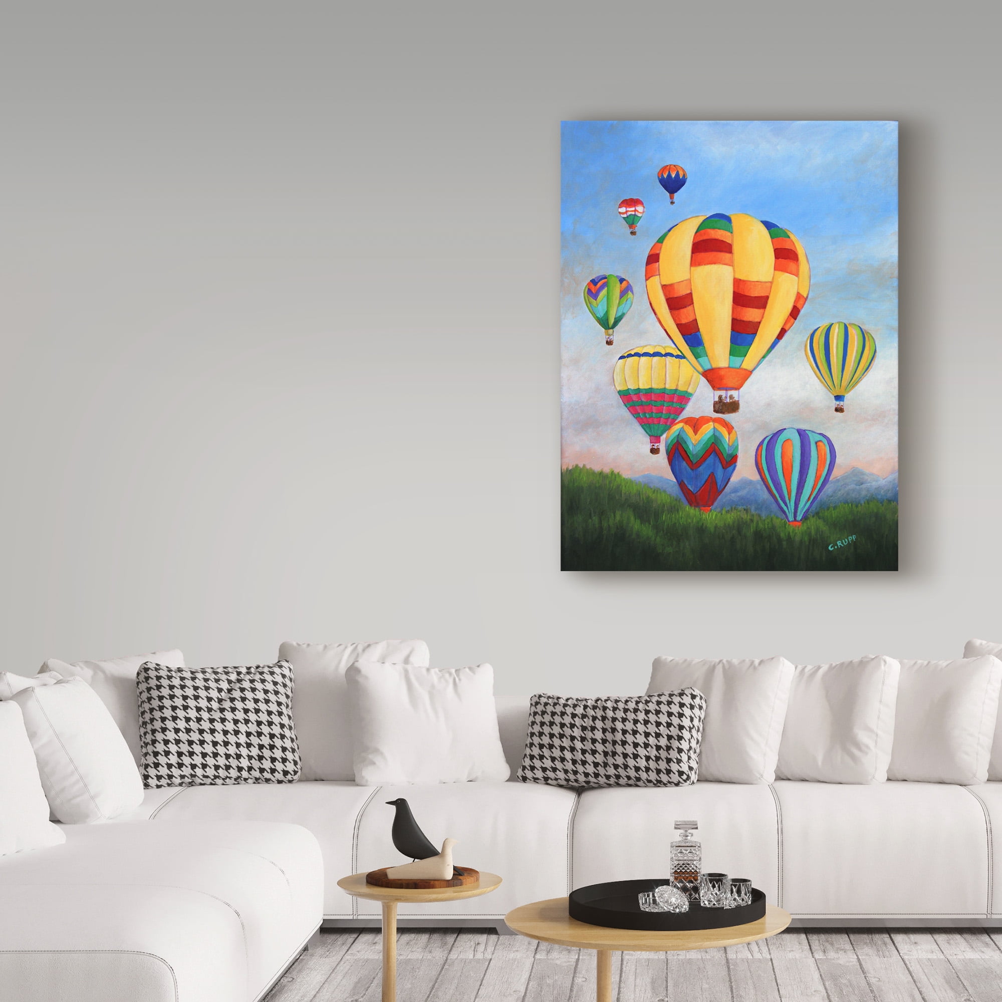 Trademark Fine Art 'Sunrise Balloons' Canvas Art by Carol J Rupp