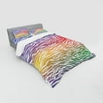 thumbnail image 3 of Ambesonne Geometric Bedding Set 3 Pcs, Abstract Zebra Skin, Twin, Purple Red Yellow, 3 of 3