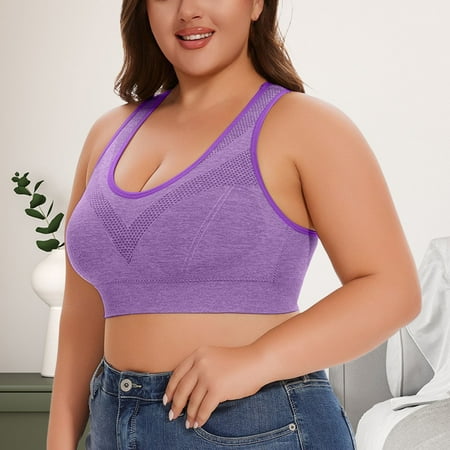 YEJIMAN Women s Breathable Plus Size No Underwire No Marks Hollow Bra Thin Yoga Underwear  Purple Lace Underwear For Women  Cotton Tummy Control Underwear For Women