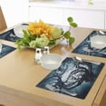 thumbnail image 4 of Ambesonne Fantasy Place Mats Set of 4, Night Big Mystic Tree, Standard Size, Teal White, 4 of 6