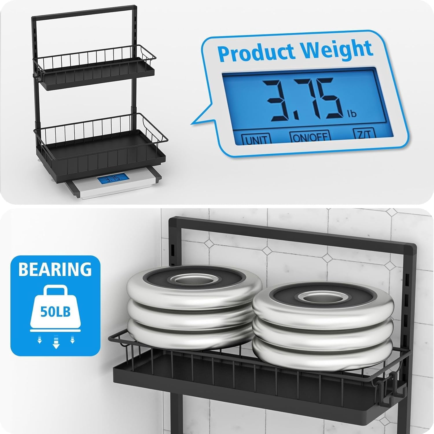 Under Sink Organizer 2 Pack, 2-Tier Cabinet Organizer for Kitchen, Bathroom, Slide Out Drawer Under Sink Organizers and Storage, Metal Organizing Rack for Pantry, Cabinet, Closet