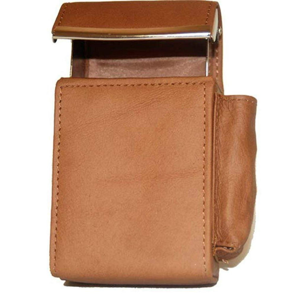 Marshal Wallet - Genuine Leather Cigarette Case Holder with Lighter