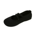 thumbnail image 2 of Miluxas Ballet Flats for Women Round Toe Mary Jane Shoes Comfortable Dressy Women Flats Straps Washable Knit Slip On Shoes Black 7.5(40), 2 of 9