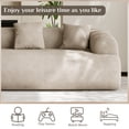 thumbnail image 5 of Rophefx 90.5" Boneless Cloud Couch, Chenille Curved Sofa, Modern Compression Sofa for Living Room, No Assembly Required, Light Brown, 5 of 10