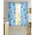 thumbnail image 4 of Desert Landscape Sheer Curtains 54 Inch Length 2 Panels Set for Living Room/Bedroom, Cute Camels Palm Trees Houses Leaves Blue Kitchen Curtains Grommet Semi-Sheer Curtains Window Treatments 42"x54"x2, 4 of 7