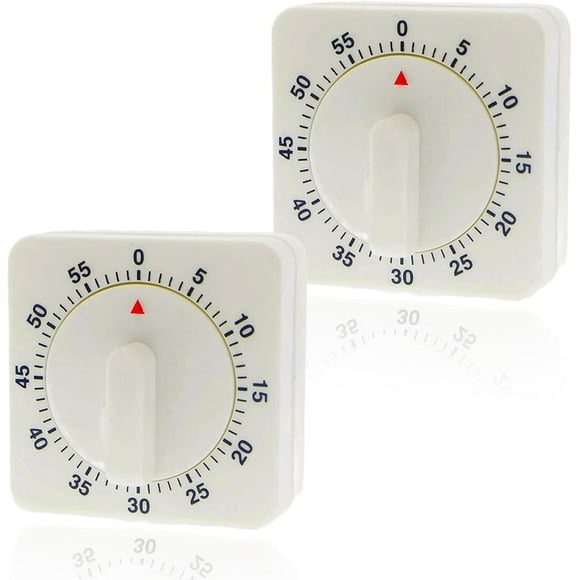 Set of 2 kitchen timers: Mechanical Timer 60 Minutes Kitchen Timer with Loud Alarm Countdown Timer Time Management Kitchen Timer Timer for Cooking, Sports