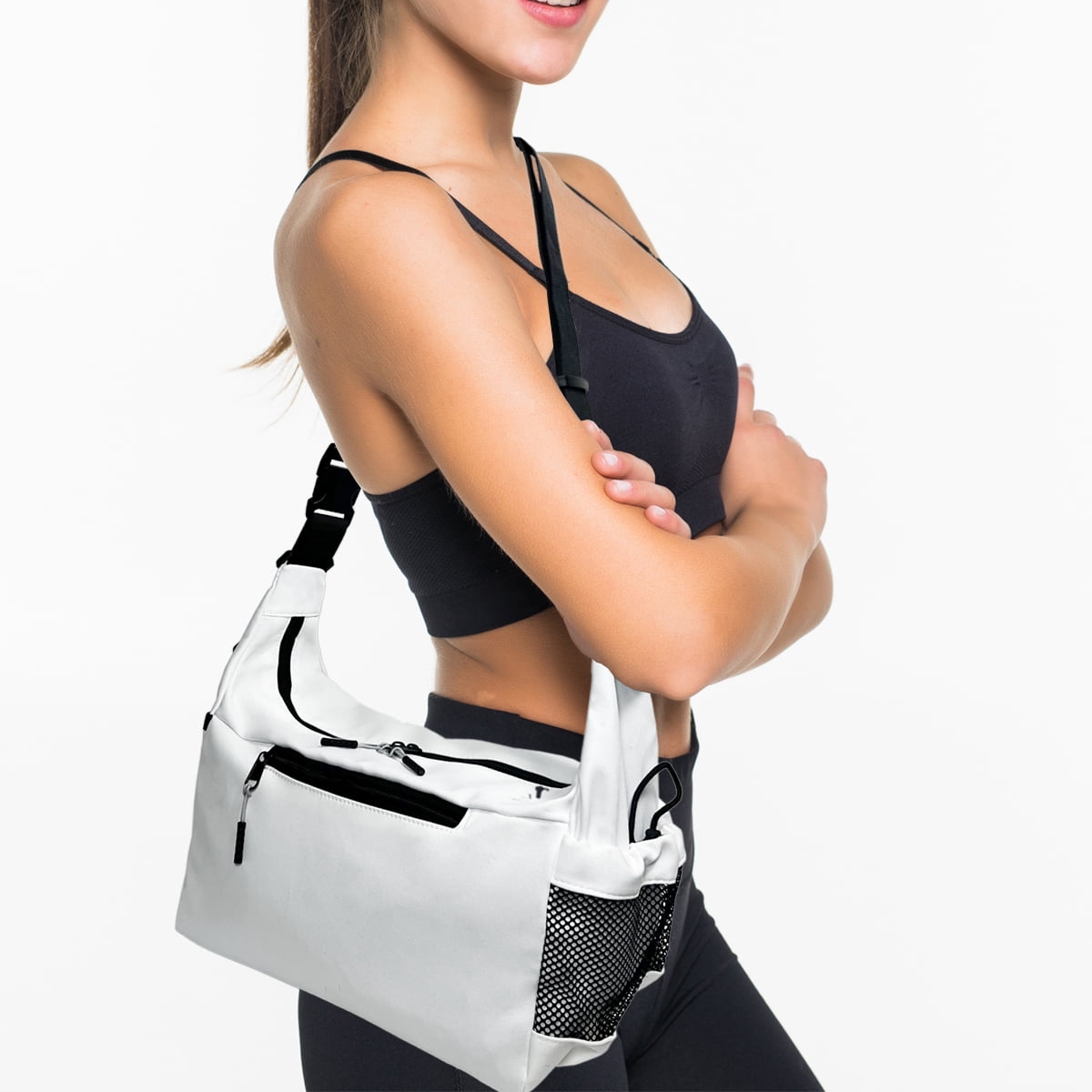 Health Trak Women's 20 in Pockets Sports Duffel Bag, White, 1-Piece