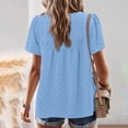 thumbnail image 4 of CHGBMOK Womens T-Shirts Mode Décontractée Manches Courtes Col Rond Plié Blouse Tailles m, 4 of 7