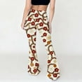 thumbnail image 5 of Levmjia Womens Flared Pants Vintage Modern Printed Slim High Waisted Casual Soft Stretchy Comfort Fit For Yoga Home Wear All Season Long Trousers, 5 of 9
