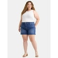 thumbnail image 2 of Terra & Sky Women's Plus Size Denim A-line Short, 5" Inseam, Sizes 16W-24W, 2 of 5