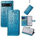 thumbnail image 5 of for Google Pixel 6A Wallet Case, Cat Dog Cartoon Cute Style with ID Card Holder PU Leather Flip Phone Cover Case for Google Pixel 6A MG Blue, 5 of 14