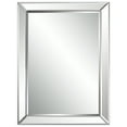 thumbnail image 5 of 39 Inch Wood Mirror, Mirrored Frame, Beveled Panels, Silver, Saltoro Sherpi, 5 of 5