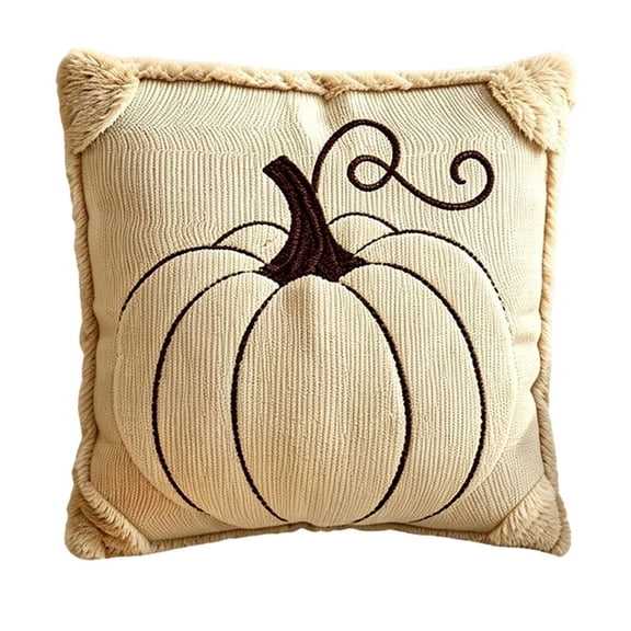 2026 Halloween Outdoor Decorations Fall Pumpkin Throw Pillow Cover Corduroy Embroidered Cushion Case For Thanksgiving Decor