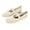 Beige, variant on Womens Woven Ballet Flats Foldable Mary Jane Shoes for Casual Wear Woven Knit Texture Breathable Upper Cushioned Sole Fall Shoes (Beige, 6.5)