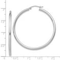 thumbnail image 2 of 925 Sterling Silver Polished Hollow tube Hinged post 2.5mm Round Hoop Earrings 44x47mm Wide 2.5mm Thick Hoop Earring for, 2 of 2