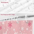 thumbnail image 6 of Pink Christmas Tree Bathroom Shower Curtain Merry Christmas Gold White Snow Pine Tree Waterproof Washable Shower Curtains for Bathtub Bath Decor with Grommets and Hook 66 X 72 Inch, 6 of 8