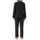 thumbnail image 3 of Conjunto de pijamas para mujer INSPIRE CHIC de manga larga, con botones, cuello de muesca, ropa de casa y pantalones con cordón y bolsillos XL negro, 3 of 6