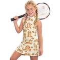 thumbnail image 2 of WhouRiu Girls Sleeveless Golf Dress Fashion Graphic Zipper High Neck A Line Dresses Kids Comfortable Cute Summer Athletic Sundress,14-15 Years, 2 of 6