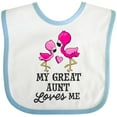 thumbnail image 3 of Inktastic My Great Aunt Loves Me with Two Flamingos Boys or Girls Baby Bib, 3 of 4