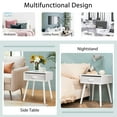 thumbnail image 6 of Giantex End Table, Accent Bedside Table W/ 1 Removable Fabric Drawer, ultipurpose for Living Room, Bedroom, Sofa Side Small Space Nightstand, White, 6 of 6