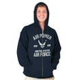 thumbnail image 5 of Us Air Force USAF Power Wings Logo Zip Up Hoodie Men's Women's Brisco Brands S, 5 of 6