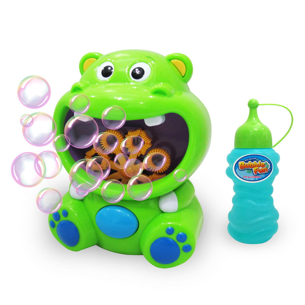 Bubble Machine Hippo Bubble Blower Portable Bubble Toys with Bubble Solution 