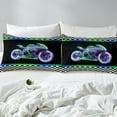 thumbnail image 4 of Erosebridal Neon Motorcycle Bed Sheets Set Queen Size, Honeycomb Geometry Bed Sheets Queen, Extreme Sports Decor, 4 of 7