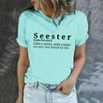 thumbnail image 3 of Fesfesfes Women's T Shirts Women Funny Printed Pattern Casual Fashion Soild Color Short Sleeve Tops Blouse Womens Fitted Tshirts 2XL(US:12), 3 of 7
