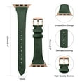 thumbnail image 6 of Slim Leather Band Compatible with Apple Watch Band 40mm 38mm 41mm 42mm 44mm 45mm 49mm Women, Top Grain Genuine Leather Strap Thin Watch Wristband for iWatch Series 9 8 7 6 5 4 3 2 1 SE Ultra 2, 6 of 8