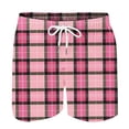 thumbnail image 3 of Men's Short Running Shorts Men Short Cargo Fashionable Men's Casual Checkered Striped Elastic Waistband Drawstring Shorts White XXL, 3 of 4