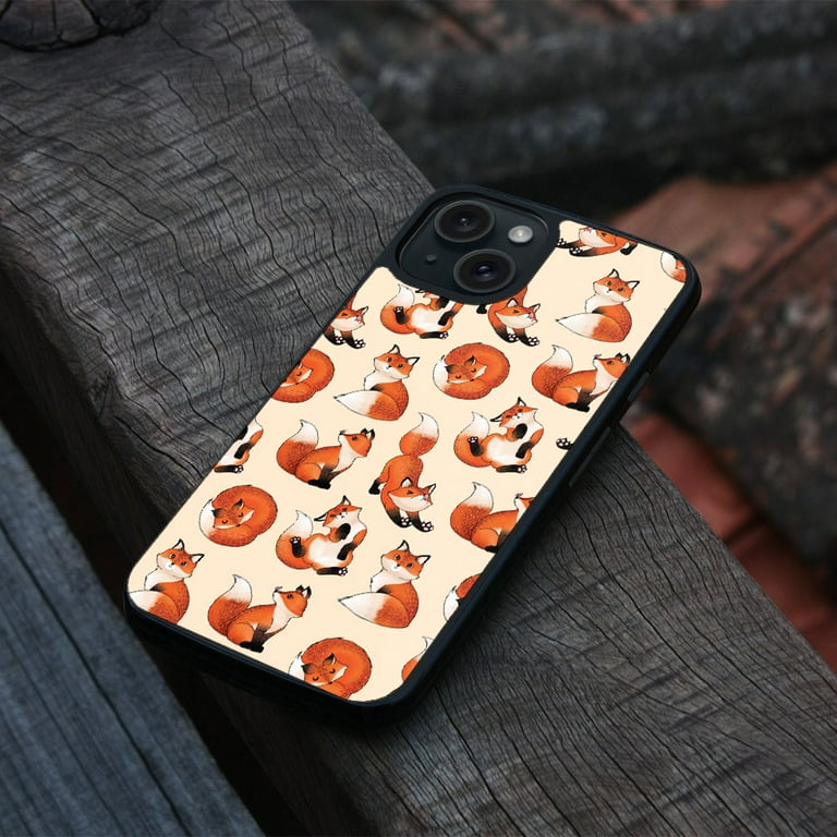 iPhoneアクセサリー ALL OVER FOX HEAD CASE FOR IPHONE 15 PRO Cute Fox Phone Case Foxy Cover Fit for iPhone 17 16 15 14 Pro Max