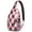 Pink-35, variant on Moroccan Geometric Crossbody Bag - Striped and Checkered Fusion Chest Bag with Anti-Theft Design - Versatile Wear for Travelers, Commuters & Minimalist Style Seekers