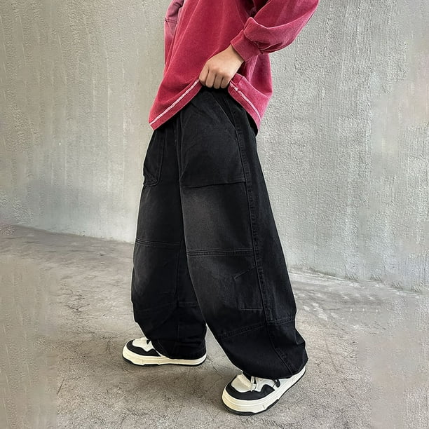 WILLBEST Jeans Mujer Pantalones Vaqueros para Niños, Cómodos, Elásticos, de Mezclilla, Informales, Holgados, de Tela Suave y Duradera, para Uso Escolar y Diario. 5-6 Years