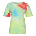 thumbnail image 4 of Aloohaidyvio Tops for Women,Womens Fashion Casual Loose Printing Round Neck T-Shirt Tops, 4 of 6