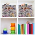 thumbnail image 6 of Yayeee Canvas Storage Basket with Handles for Shelves Fabric Bins Closet Organizer, Purple Floral Pattern, 6 of 8