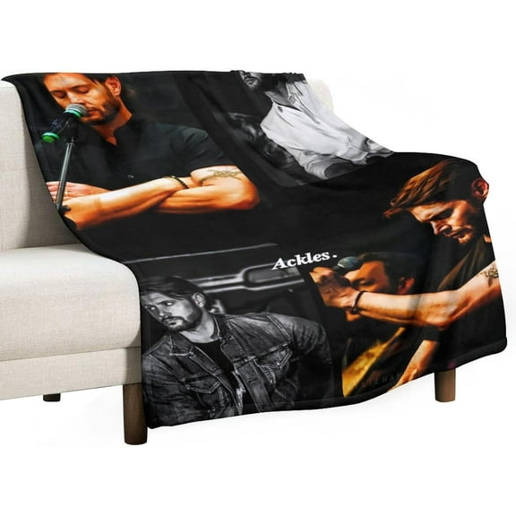 Jensen Actor Ackles Blanket Super Soft Warm Flannel Blanket for Bedroom Living Room Sofa Four Seasons Perfect for Napping Home Decor Bedding Artwork 30"x40"