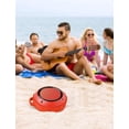 thumbnail image 3 of Altavoz Bluetooth impermeable para exteriores, mini altavoz inalámbrico portátil de viaje con subwoofer, graves mejorados, micrófono incorporado para deportes, piscina, playa, senderismo, camping (roj, 3 of 3