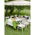 thumbnail image 5 of 60x102 Inch Outdoor Tablecloth with Umbrella Hole Zipper Rectangle Boho Middle Century Rectangular Tablecloths Outside Waterproof Abstract Green Geometric Botanical Patio Table Cover for Picnic Party, 5 of 8