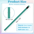 thumbnail image 2 of Uxcell Triangle Wooden Pencils Bulk, 12 Pack HB Graphite Pencils with Eraser, Green, 2 of 7