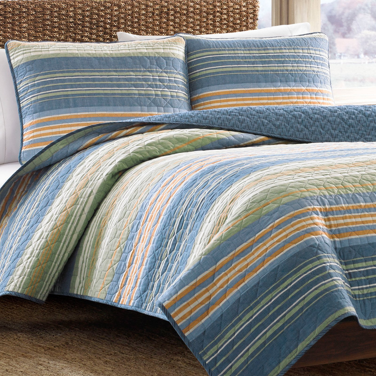 eddie bauer cotton quilt set, king, green - Walmart.com