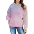 thumbnail image 6 of YunPes Girls Sweatshirt Winter Tie Dye Retro Print Sweatshirt Long Sleeve Comfortable Cute Sweatshirt Brand Hoodies, 6 of 7