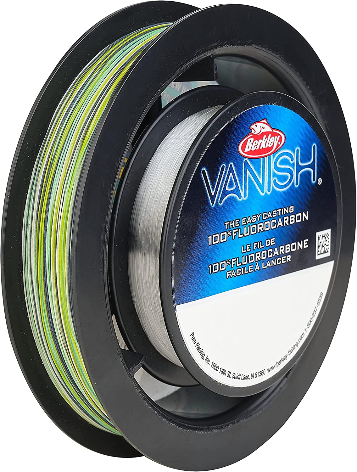 SpiderWire Ultracast® Vanish® Dual Spool Braid Fishing Line, Aqua Camo/Clear, 15 lb Test Strength, 164 yd