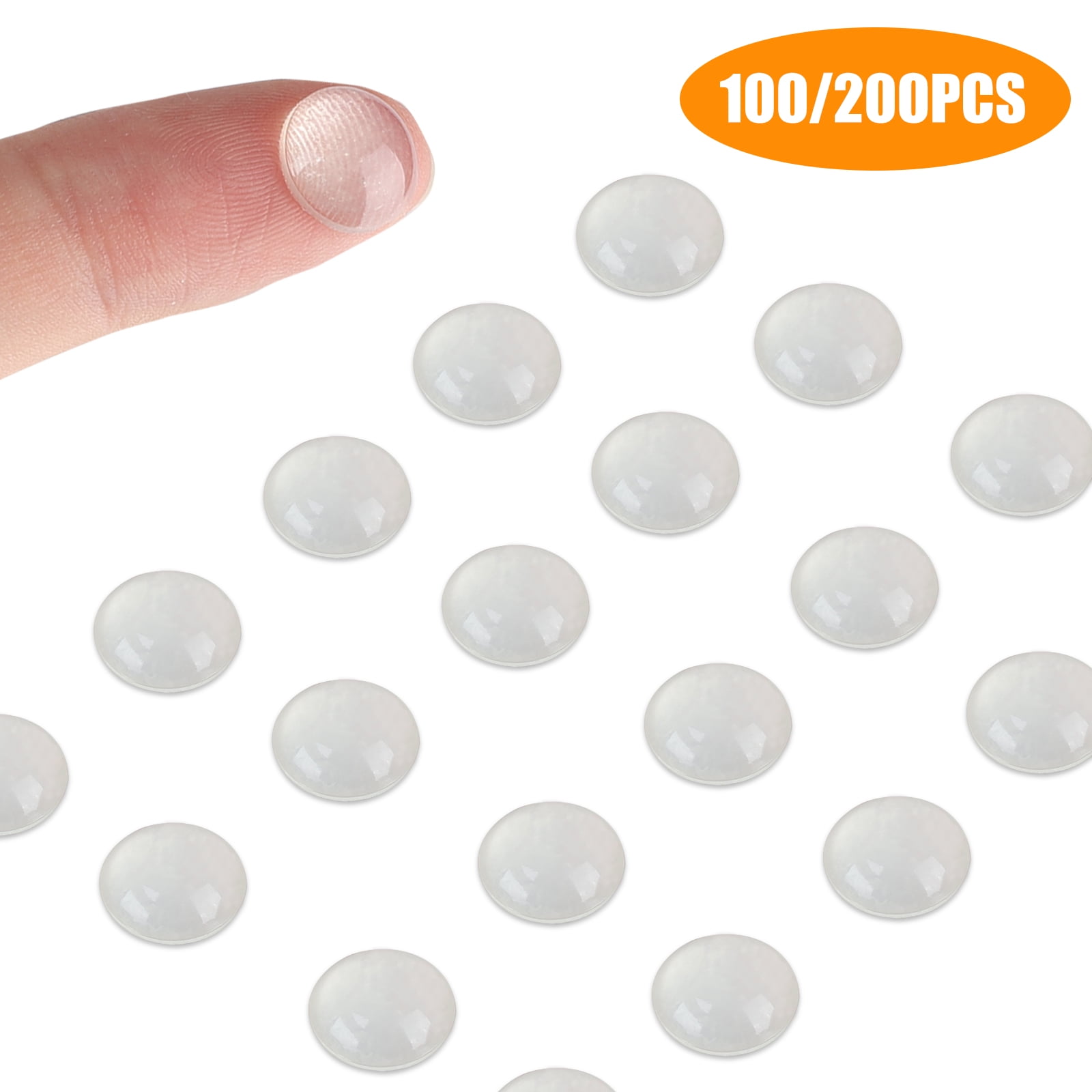 200pc 1/2" Diameter Clear Self-Adhesive Rubber Bumper Pad Wood Glass Surface 