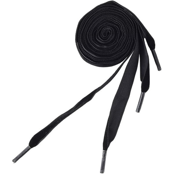 1 Pair Flat Velvet Shoelace Shoe Accessories Black 1200x16mm