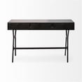 thumbnail image 4 of Mercana Vince 3 Drawer Metal Writing Desk in Matte Black, 4 of 6