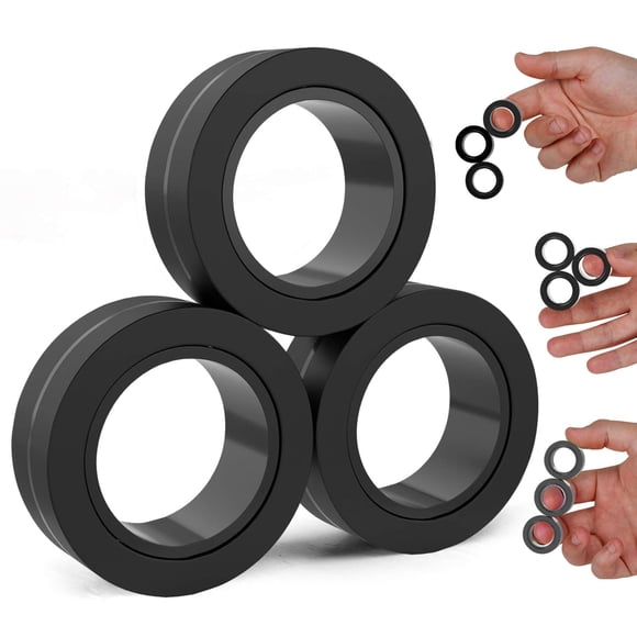 Anillos magnéticos Fidget Toy BUNMO negros para adultos y adolescentes