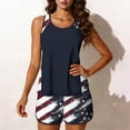 thumbnail image 2 of Pounoo Patriotic Two Piece Swimsuits Women American Flag Print Sleeveless Tops High Waisted Shorts Tankini Sets Beach Wear Gift, 2 of 7