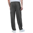 thumbnail image 3 of Pinspark Men's Baggy Cargo Sweatpants Open Bottom Straight Leg Loose Fit Drawstring Waist Deep Pockets, 3 of 6